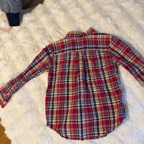 Preowned, Ralph Lauren Long Sleeve Button Down Shirt Boys Red Plaid, size 5 - Picture 3 of 3